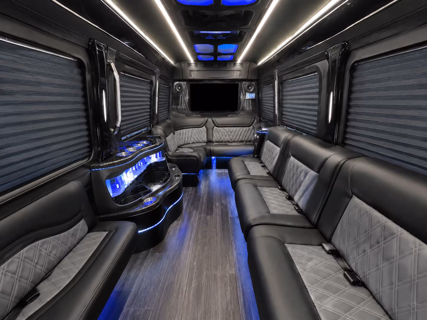 new braunfels 40 passenger party bus interior
